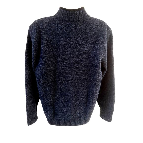 PENDLETON Men's Charcoal Large 1/4 Zip Washable Wool Pullover Front Pattern - Picture 3 of 10